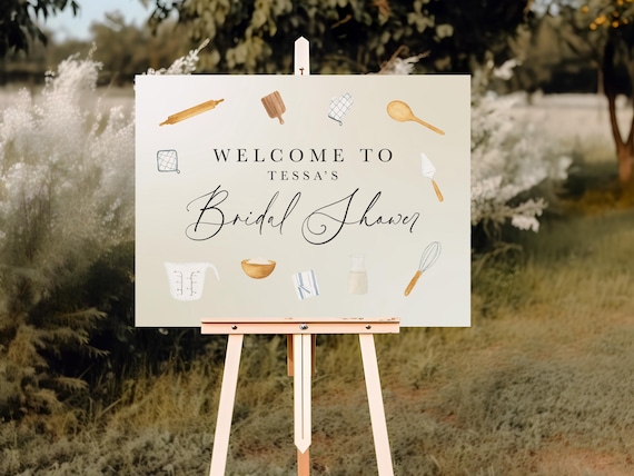 Professionally Printed | Recipe for Love | Bridal Shower Welcome Sign
