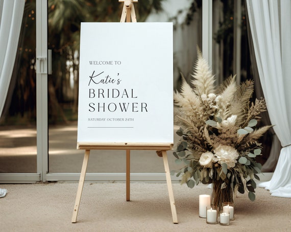 Simple Design Bridal Shower Welcome Sign | Printed & Shipped