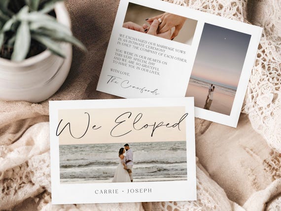 Dreamy Elopement Announcement Cards | Printed & Shipped