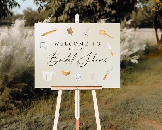Recipe for Love Theme | Bridal Shower Welcome Sign | Printed & Shipped
