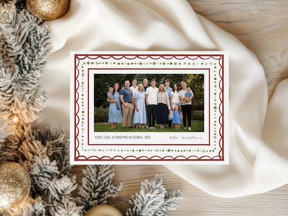 Classic Scalloped Design Christmas Cards | Printed & Shipped