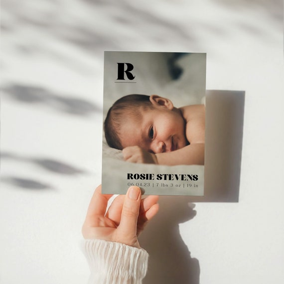Sophisticated Birth Announcement | Printed & Shipped