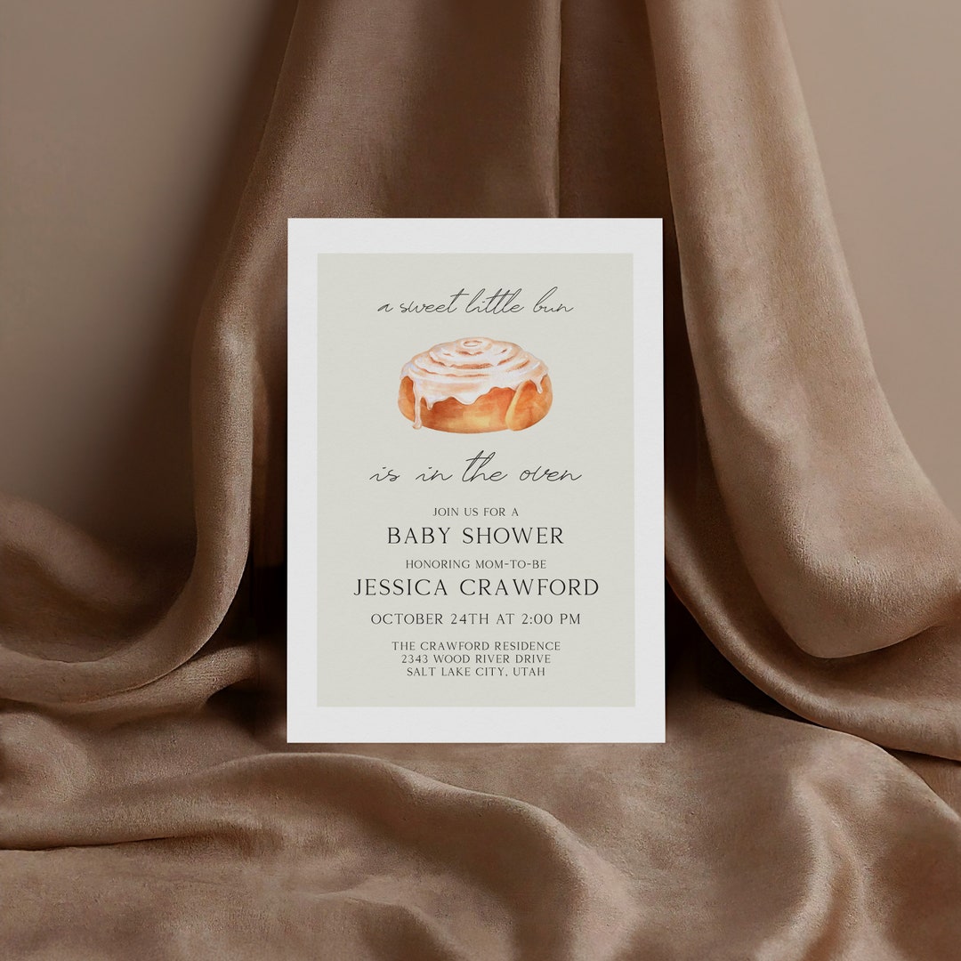 Bun in the Oven | Baby Shower Invitations | Printed &amp; Shipped - Etsy
