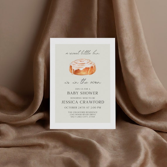 Bun in The Oven | Baby Shower Invitations | Printed & Shipped