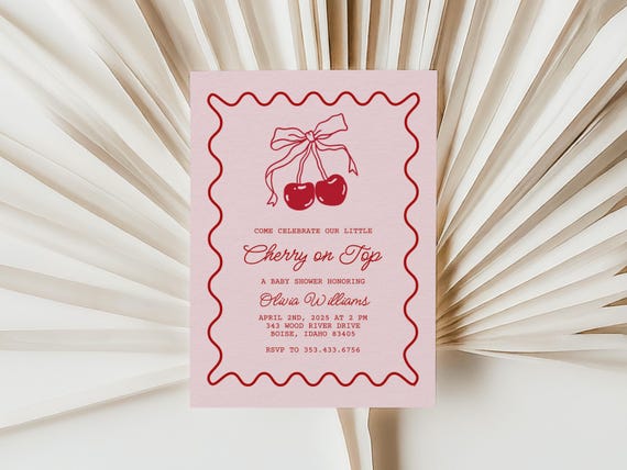 Cherry on Top | Baby Shower Invitations