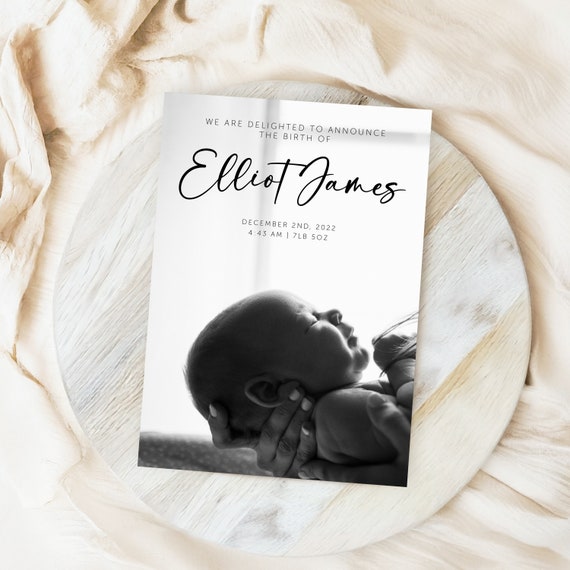 Modern Birth Announcement | Printed & Shipped