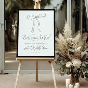 Professionally Printed | She&#39;s Tying The Knot | Bridal Shower Welcome Sign