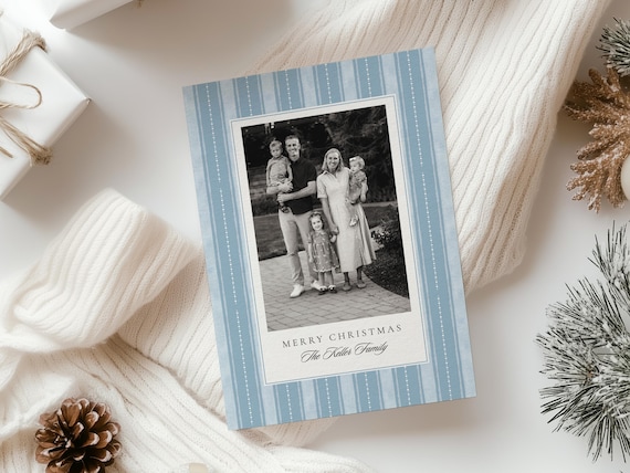 Elegant Blue Christmas Cards | Printed & Shipped