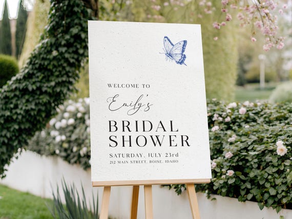 Professionally Printed | Lifetime of Butterflies | Bridal Shower Welcome Sign