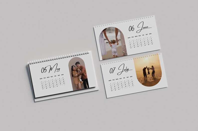 Custom Desk Calendar Simplistic Design Printed & Shipped - Etsy
