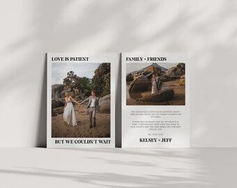 Simple Personalized Elopement Announcement Cards | Printed & Shipped