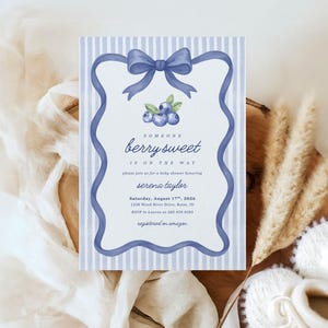 Doux aux baies | Invitations baby shower | Imprimé et expédié
