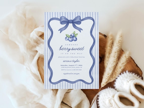 Berry Sweet | Baby Shower Invitations | Printed & Shipped