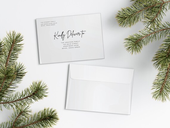 Bold Christmas Card Envelopes | Addressed & Printed