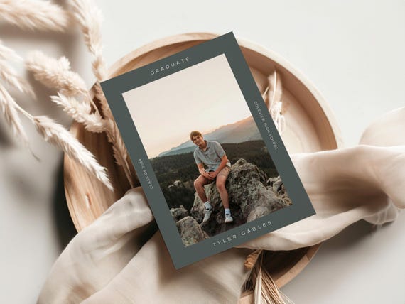 Professionally Printed | Simplistic Graduation Announcement Cards