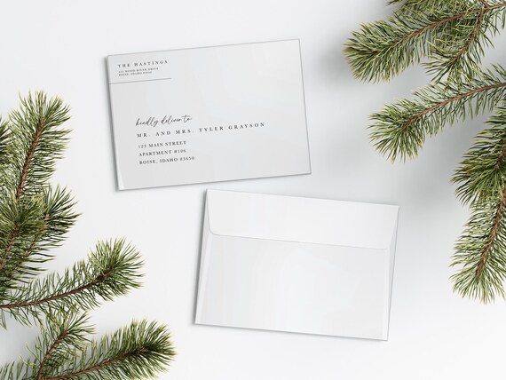 Stylish Christmas Card Envelopes | Addressed & Printed