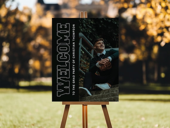Professionally Printed | Sleek Graduation Party Welcome Sign