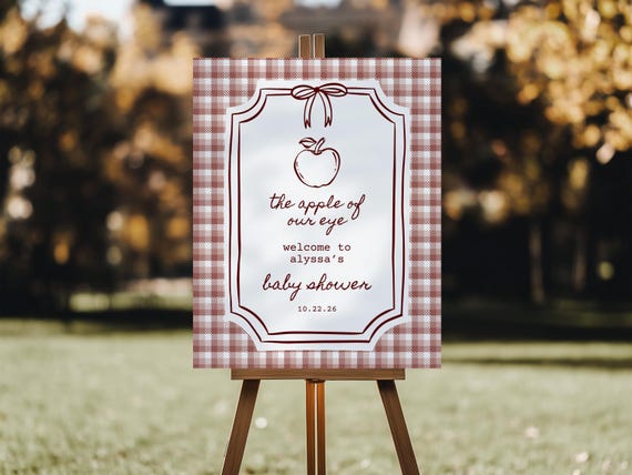 Apple of Our Eye | Baby Shower Welcome Sign | Printed & Shipped
