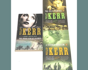Phillip Kerr - Vintage Paperback lot of 3 Bernie Gunther Novels - German Requiem - Pale Criminal - Other Side of Silence - PreOwned Good