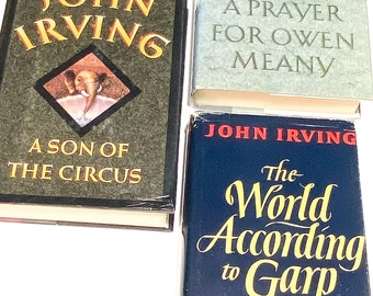 The World According to Garp - A Son of The Circus - A Prayer For Owen Meany - John Irving - Hardcover Book Lot of 3 - Good Condition