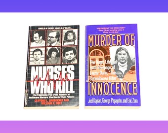 Nurses Who Kill & Murder of Innocence - Vintage True Crime Paperback Book lot of 2 - Mystery Books - Very Good Condition