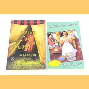 Used Paperback Book - Water for Elephants - Sara Gruen - Like Water for Chocolate - Laura Esquivel - Vintage Paperback Book Lot of 2 - Good