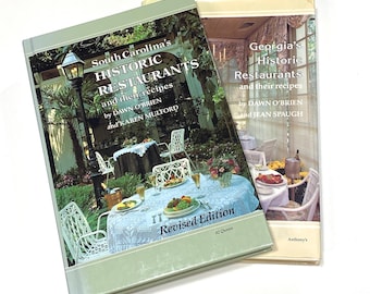 Used Cookbook - Georgia & South Carolina Historic Restaurant Recipe Vintage  Lot of 2 - Southern Cuisine Cook Book 1990 1984 - Good
