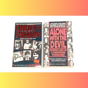 Crimes of Passion & Alone with the Devil - True Crime Paperback Book Lot of 2 - Mystery Paperback Book - Very Good Condition
