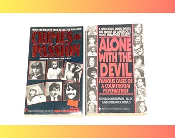 Crimes of Passion & Alone with the Devil - True Crime Paperback Book Lot of 2 - Mystery Paperback Book - Very Good Condition