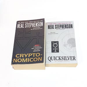 Neil Stephenson - Quicksilver & Cryptonomicon - Science Fiction Book lot of 2 - Sci Fi Paperback - Vintage Paperback Book - Pre Owned Books