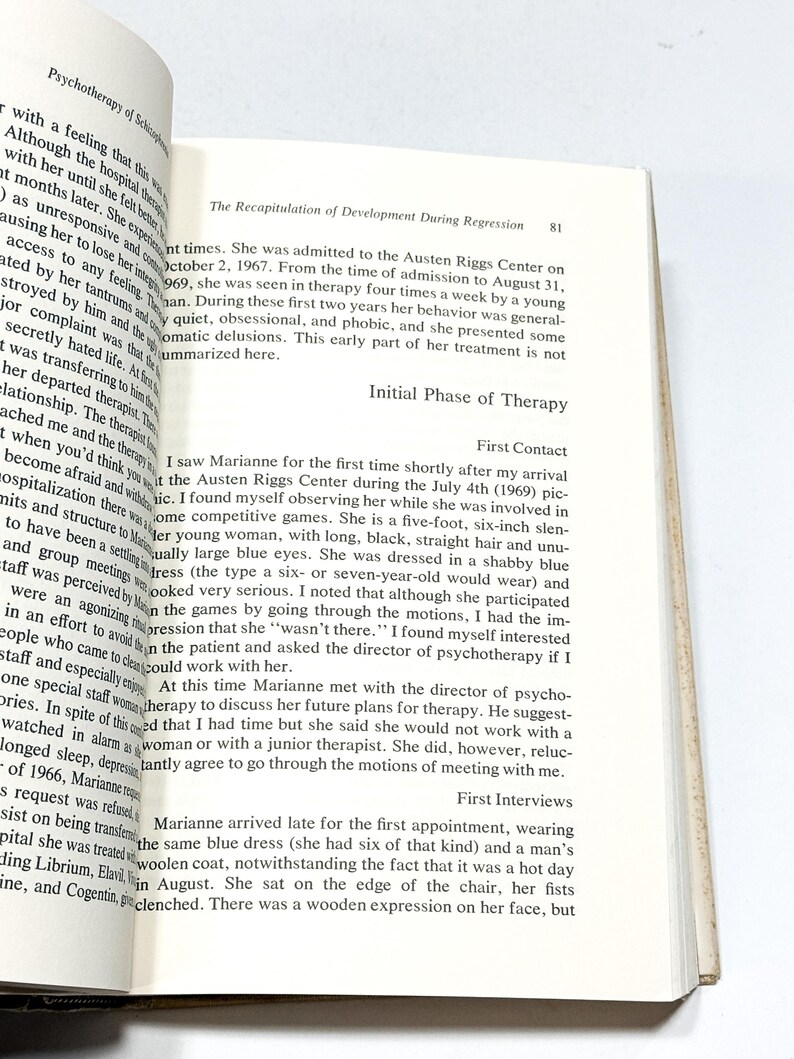 text from a book, specifically pages 81 and 82, which are related to the initial phase of therapy and the initial phase of therapy, respectively. The text is in English and appears to be a continuation of a story or narrative.