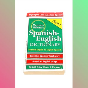 Merriam Webster Spanish English Dictionary English Spanish - Vintage Paperback Book - Pre-Owned Used - Very Good Condition