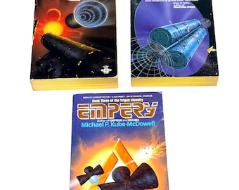 Michael P. Kube-McDowell Sci Fi Paperback Trilogy – Enigma, Emprise, Empery