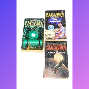 Isaac Asimov - Foundations Edge - Nine Tomorrows - Early Asimov - Vintage Sci Fi Paperback Book lot of 3 - Science Fiction - Very Good