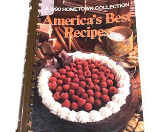 A 1990 Hometown Collection – America’s Best Recipes Community Favorites – Vintage Spiral Bound Paperback Book - PreOwned Good Condition