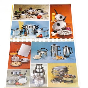 Lifetime Cookware Cookbook - Recipes and Instructions Cook Book - Vintage Spiral Recipe Book - PreOwned Good
