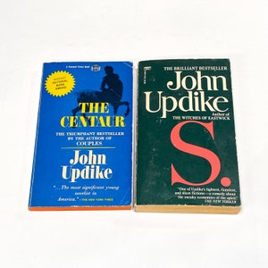 The Centaur & &quot;S&quot; - John Updike - Vintage Paperback Book Lot of 2 - Classic Literature Masterpiece - Pre Owned - Very Good