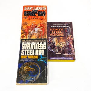 Harry Harrison - Adventures of Stainless Steel Rat - Goes to Hell - Visions - Science Fiction Paperback Sci Fi Book Lot PreOwned Good