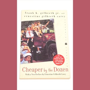 Used Fiction Paperback Book - Cheaper By The Dozen - Frank Gilbreth - Contemporary Fiction Novel - Vintage PreOwned - Good