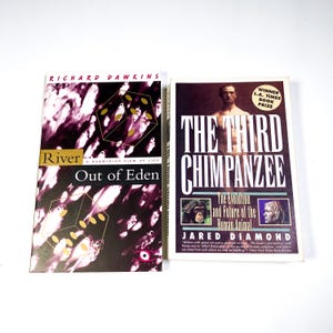 River Out of Eden - Richard Dawkins - PB - The Third Chimpanzee - Jared Diamond - PB - Lot of 2 Vintage Books - Used Good