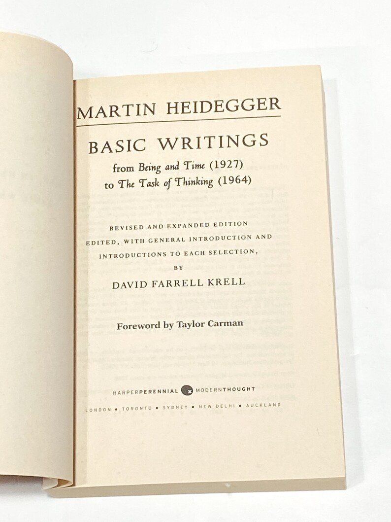 Basic Writings Martin Heidegger Vintage Philosophy Book Pre Owned Book Very Good Condition image 7