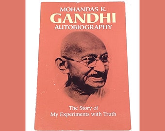Used Biography Book - Mohandas K Gandhi - AutoMemoir Bio - Memoir Bio Paperback - Vintage Book -Pre Owned Used Book -   Condition Good