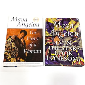 Maya Angelou – The Heart of a Woman - Even the Stars Look Lonesome – Memoir & Poetry - Vintage Hardcover Book Lot of 2 Good Preowned