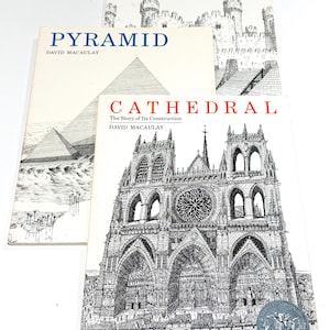 David Macaulay - Castle, Pyramid, Cathedral - Vintage Young Adult Paperback Lot of 3 - PreOwned Good Condition