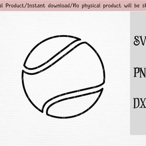 Tennisball SVG/PNG/DXF Dateien/ schwarze Linie Zeichnung Tennisball für Cricut/Silhouette Machine/Cut Datei/Direkter Download