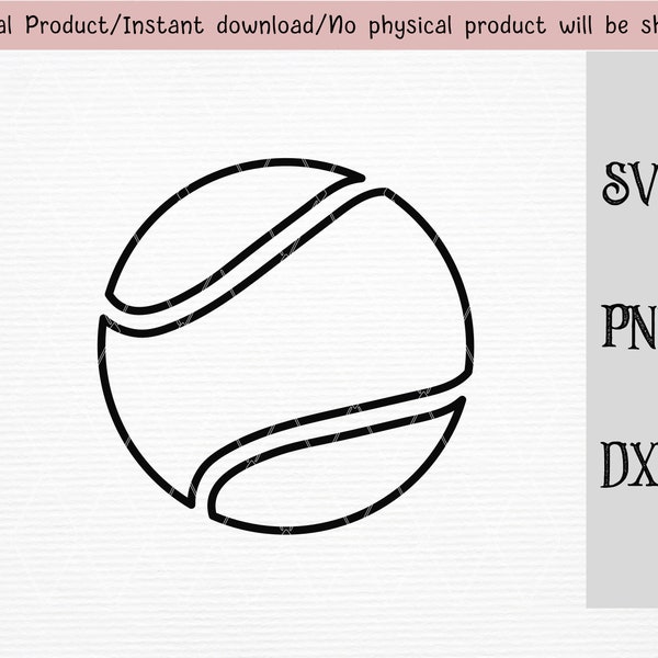 Tennis ball SVG/PNG/DXF files/ black line drawing tennis ball for Cricut/silhouette machine/cut file/instant download