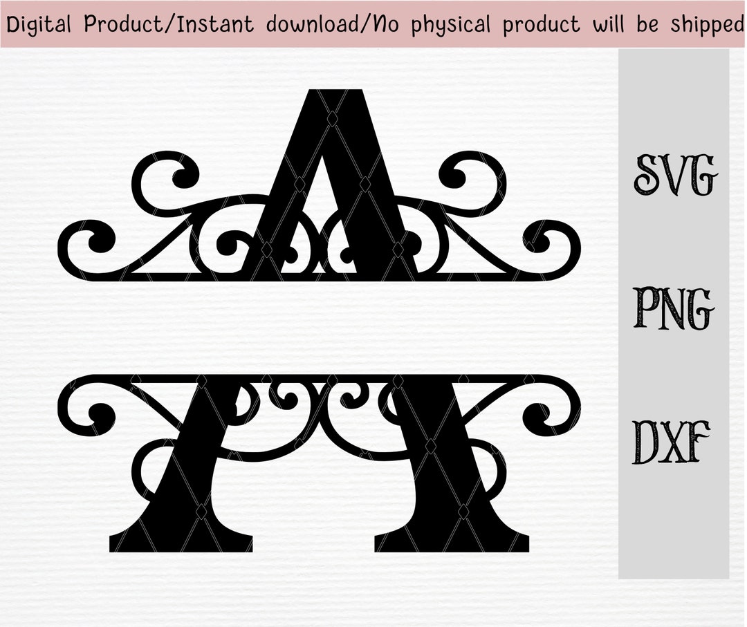 Split Capital Letter Monogram SVG/DXF/PNG Files/split Captital - Etsy ...