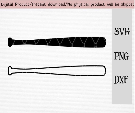 Black Solid and Line Drawing Baseball Bat SVG/PNG/DXF Files/ - Etsy ...