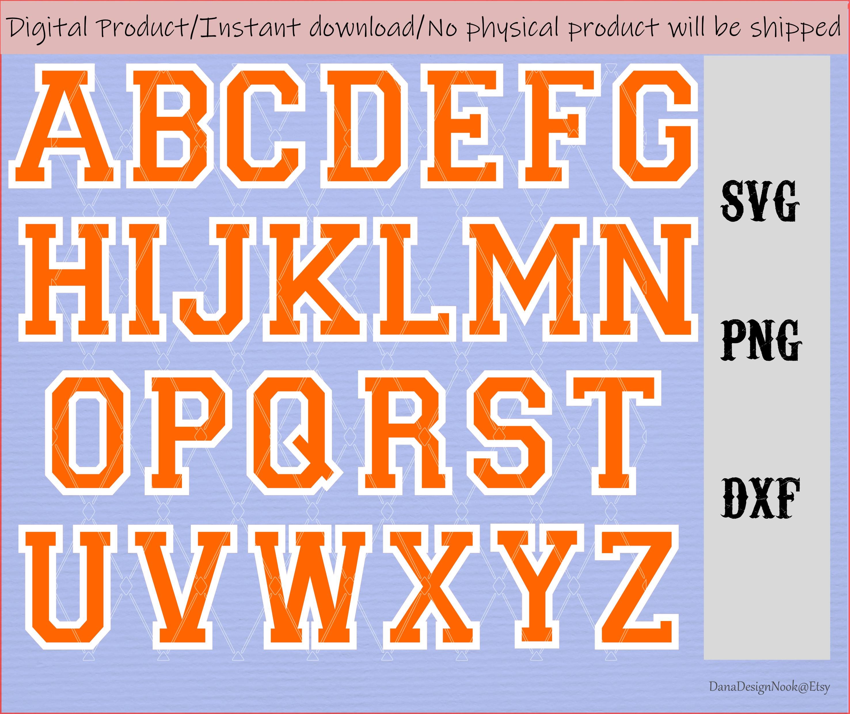 Orange Jersey Letters Whit White Edge SVG/PNG/DXF Files/sport Letters/  Letters Clipart Cricut/silhouette Machine/cut File/instant Download - Etsy  Canada