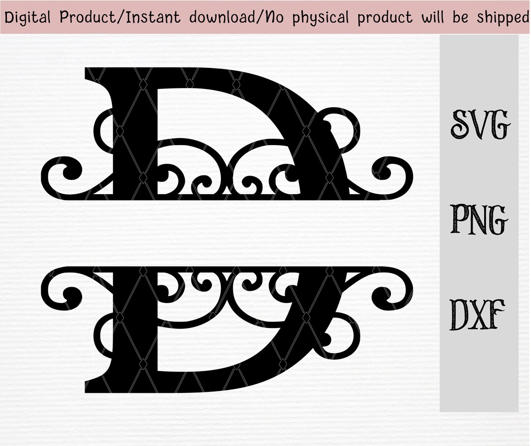 Split Capital Letter Monogram SVG/DXF/PNG Files/split Captital - Etsy ...